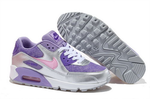Nike Air Max 90 Womenss Shoes New Special Silver Purple Pink Switzerland